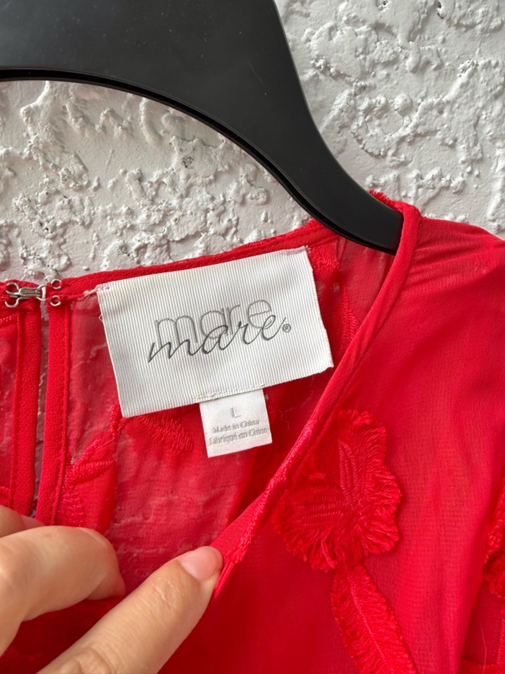 Anthropologie Mare Mare Red Amal Textured Mini Dress Size Large - Picture 6 of 15